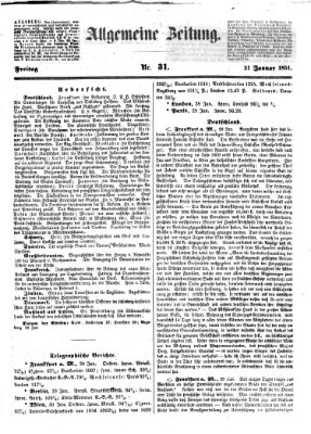 Allgemeine Zeitung Freitag 31. Januar 1851