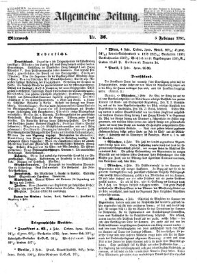 Allgemeine Zeitung Mittwoch 5. Februar 1851