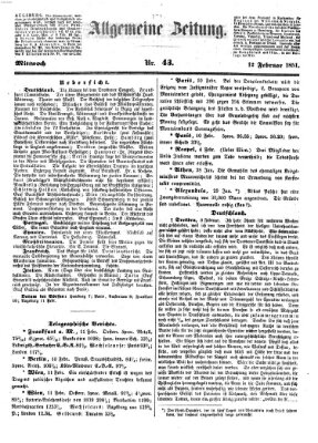 Allgemeine Zeitung Mittwoch 12. Februar 1851