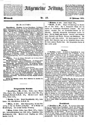 Allgemeine Zeitung Mittwoch 26. Februar 1851