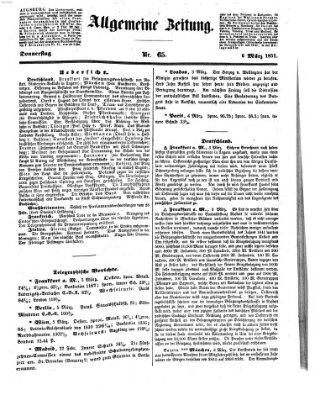 Allgemeine Zeitung Donnerstag 6. März 1851