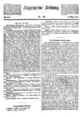 Allgemeine Zeitung Freitag 14. März 1851