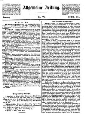 Allgemeine Zeitung Sonntag 16. März 1851