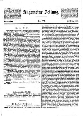 Allgemeine Zeitung Donnerstag 20. März 1851