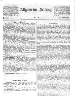 Allgemeine Zeitung Freitag 9. Januar 1852