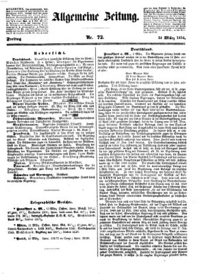 Allgemeine Zeitung Freitag 12. März 1852