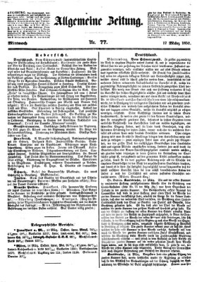 Allgemeine Zeitung Mittwoch 17. März 1852