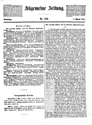 Allgemeine Zeitung Sonntag 11. April 1852