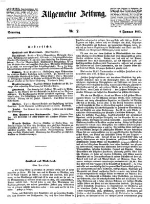 Allgemeine Zeitung Sonntag 2. Januar 1853