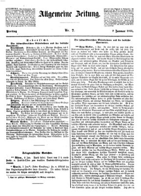 Allgemeine Zeitung Freitag 7. Januar 1853