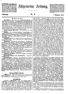 Allgemeine Zeitung Sonntag 9. Januar 1853