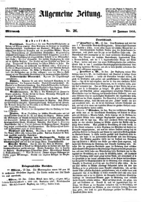 Allgemeine Zeitung Mittwoch 26. Januar 1853