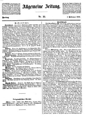 Allgemeine Zeitung Freitag 4. Februar 1853