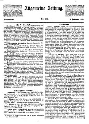 Allgemeine Zeitung Samstag 5. Februar 1853