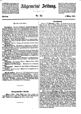 Allgemeine Zeitung Freitag 4. März 1853