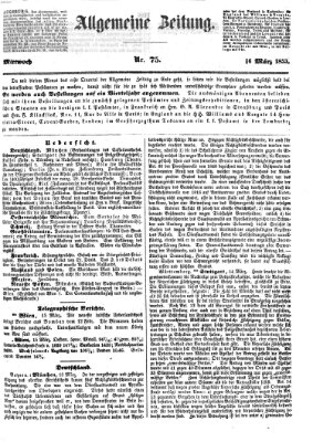 Allgemeine Zeitung Mittwoch 16. März 1853