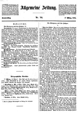 Allgemeine Zeitung Donnerstag 17. März 1853