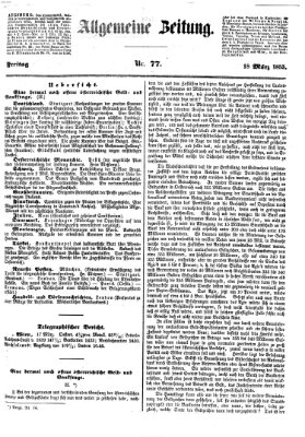 Allgemeine Zeitung Freitag 18. März 1853