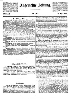 Allgemeine Zeitung Mittwoch 13. April 1853