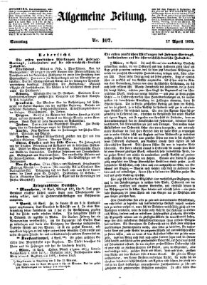 Allgemeine Zeitung Sonntag 17. April 1853