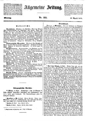 Allgemeine Zeitung Montag 25. April 1853