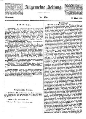 Allgemeine Zeitung Mittwoch 18. Mai 1853