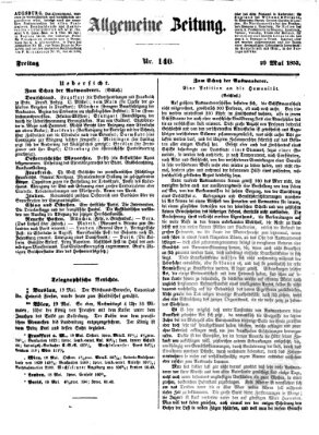 Allgemeine Zeitung Freitag 20. Mai 1853