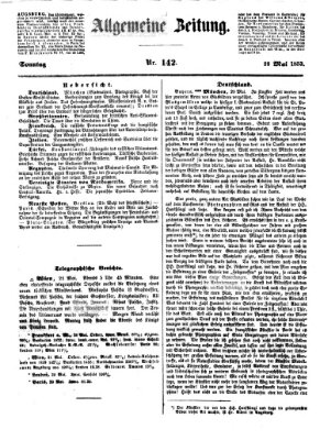 Allgemeine Zeitung Sonntag 22. Mai 1853