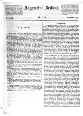 Allgemeine Zeitung Sonntag 2. Oktober 1853