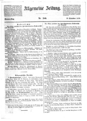 Allgemeine Zeitung Donnerstag 13. Oktober 1853