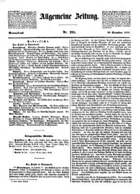 Allgemeine Zeitung Samstag 22. Oktober 1853