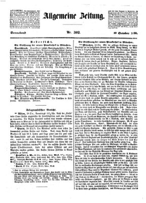 Allgemeine Zeitung Samstag 29. Oktober 1853