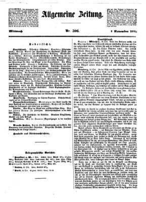 Allgemeine Zeitung Mittwoch 2. November 1853