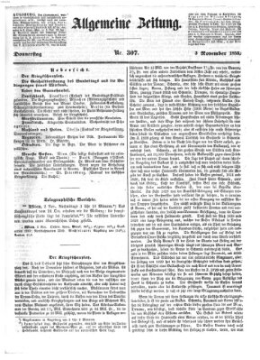 Allgemeine Zeitung Donnerstag 3. November 1853