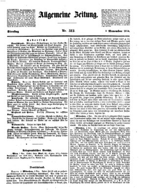 Allgemeine Zeitung Dienstag 8. November 1853