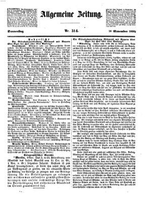 Allgemeine Zeitung Donnerstag 10. November 1853