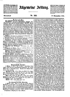 Allgemeine Zeitung Samstag 19. November 1853