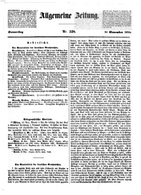 Allgemeine Zeitung Donnerstag 24. November 1853