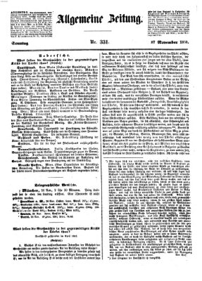 Allgemeine Zeitung Sonntag 27. November 1853