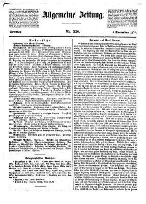 Allgemeine Zeitung Sonntag 4. Dezember 1853