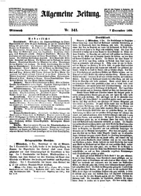 Allgemeine Zeitung Mittwoch 7. Dezember 1853