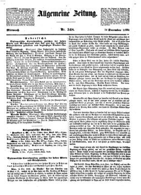 Allgemeine Zeitung Mittwoch 14. Dezember 1853