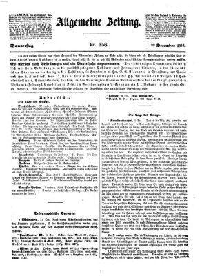 Allgemeine Zeitung Donnerstag 22. Dezember 1853