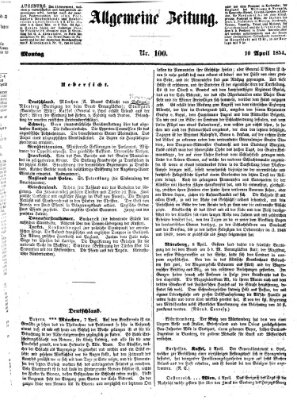 Allgemeine Zeitung Montag 10. April 1854