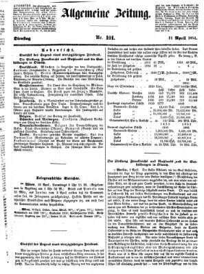 Allgemeine Zeitung Dienstag 11. April 1854