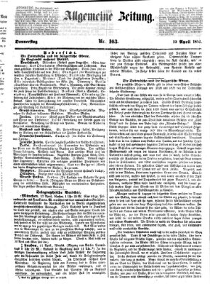 Allgemeine Zeitung Donnerstag 13. April 1854