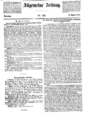 Allgemeine Zeitung Sonntag 23. April 1854