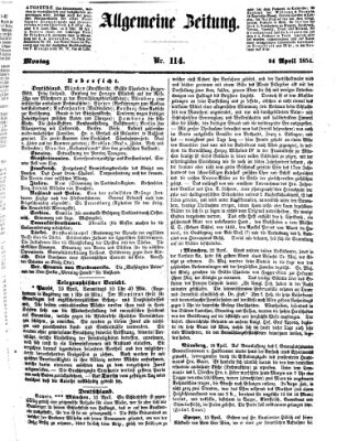 Allgemeine Zeitung Montag 24. April 1854