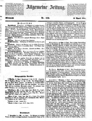 Allgemeine Zeitung Mittwoch 26. April 1854