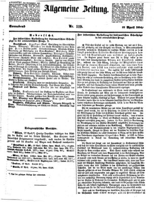 Allgemeine Zeitung Samstag 29. April 1854